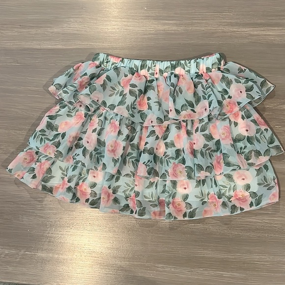 Flowers by Zoe Blue Tiered Floral Skirt - Picture 3 of 3